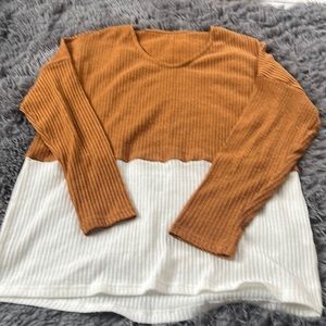 Gold/white long sleeve shirt